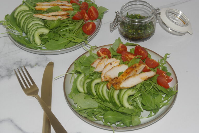 Lichte lunch salade met sesam dressing