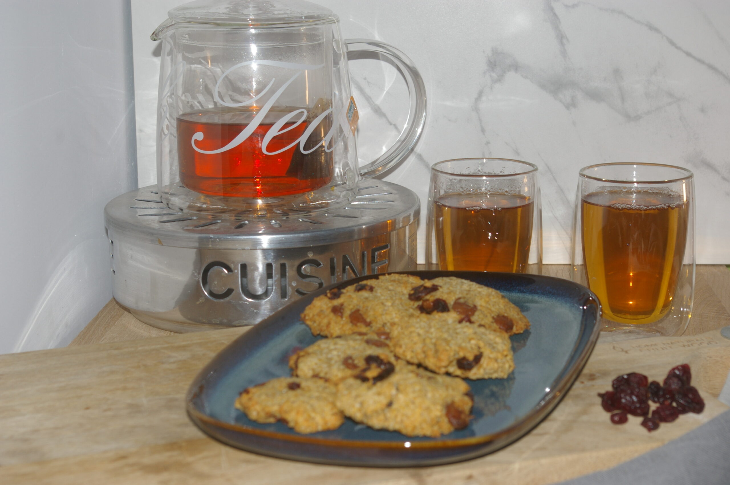 Gezonden havermout koeken met cranberry’s en chocolade