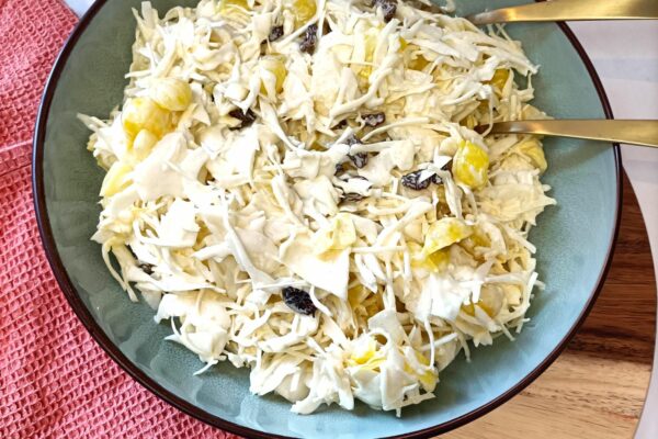 Frisse koolsalade in een flits, snel en simpel recept